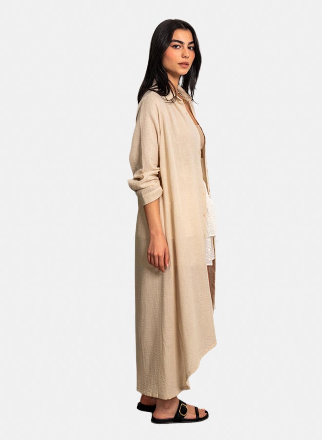 Azul Wide Linen Shirt Dress - Image 2
